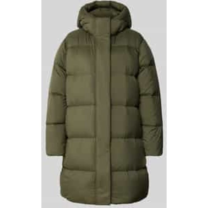 Regular fit lange donsjas met capuchon