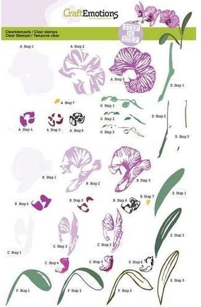 CraftEmotions Step stempel A5 - orchidee