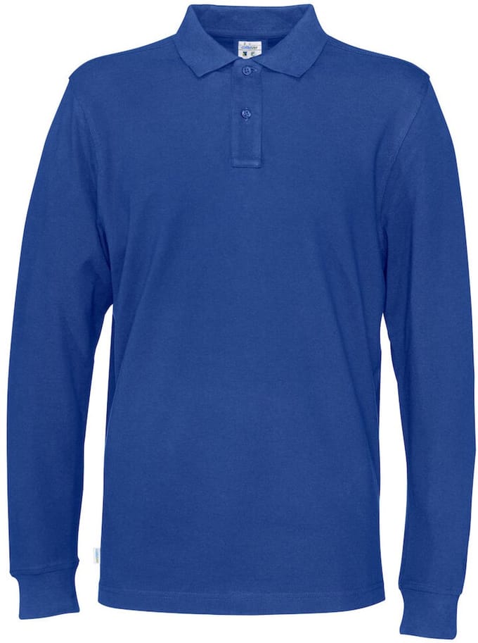 Cottover POLO PIQUE LONG SLEEVE MAN - GOTS GECERTIFICEERD 141018 - Blauw - S