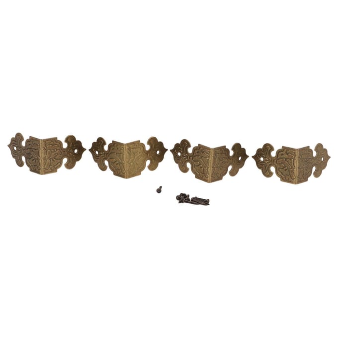 100 Pièces Protection d'Angle Matériau Fer Éléments Rétro Style Ancien Moderne Largement Utilisé Décoration d'Angle de Meuble brown