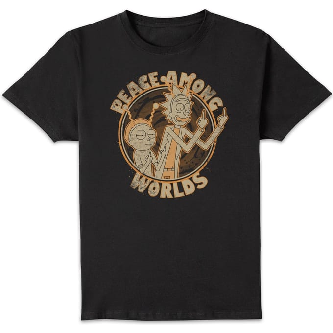 Rick and Morty Peace Among Worlds T-shirt - Zwart - M