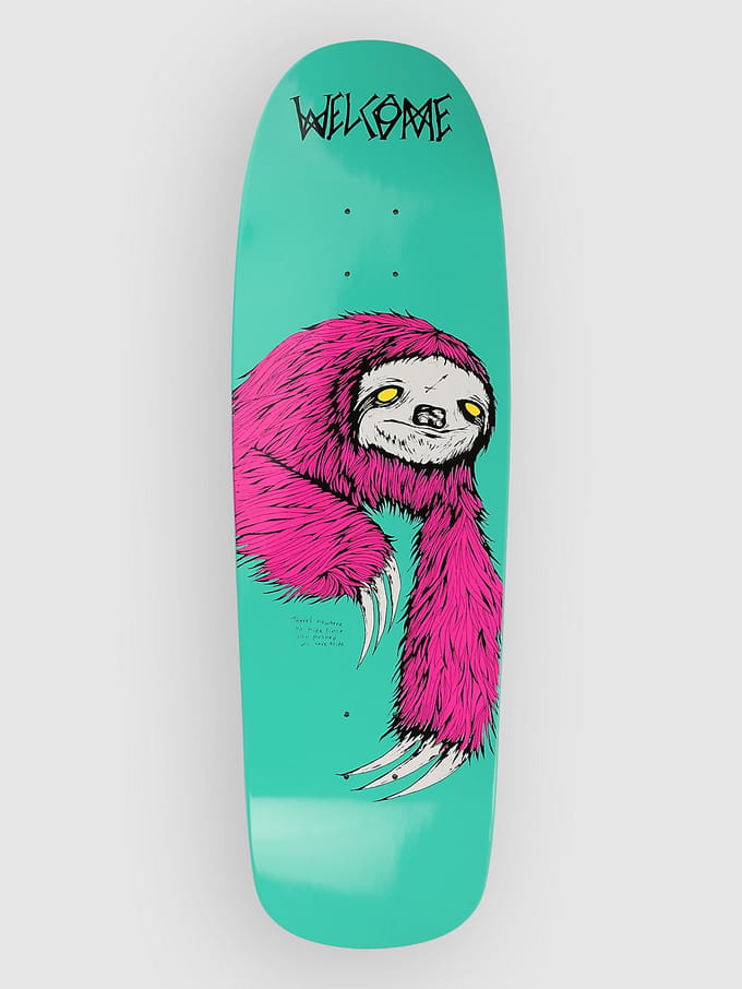 Welcome Sloth 9.5" Skateboard Deck zwart