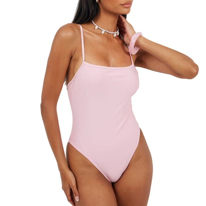 Brave Soul Dames/Dames Effen Eendelig Zwempak (Roze)