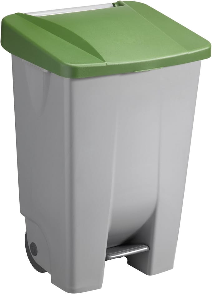 Sunware Afvalcontainer/rolemmer - pedaalemmer Basic - groen - 80 liter - 19 x 41 x 75 cm - huis/tuin afval scheiden