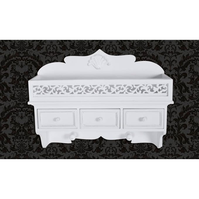 vidaXL - Wandschap - met - 3 - lades - en - 2 - knoppen