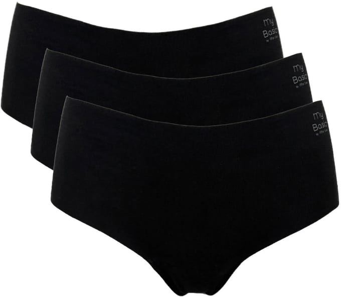 My Basic by After Eden - Free-cut hipster van biologisch katoen – Zwart - 3-pack - Maat XL