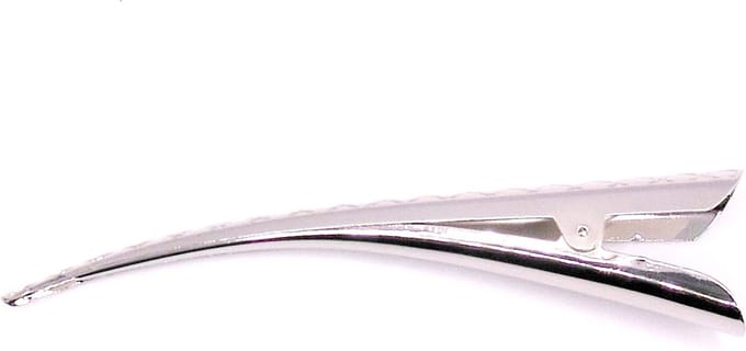 Duckklem grijs metaalkleur met patroon licht
