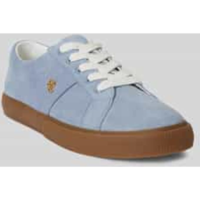 Sneakers van echt suède met logodetail