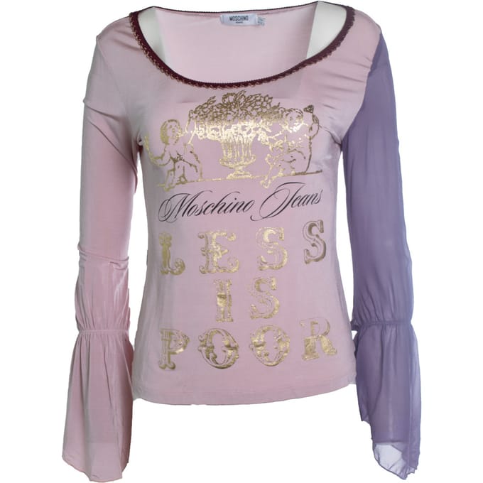 Moschino Jeans, Roze top met vlinder mouwen