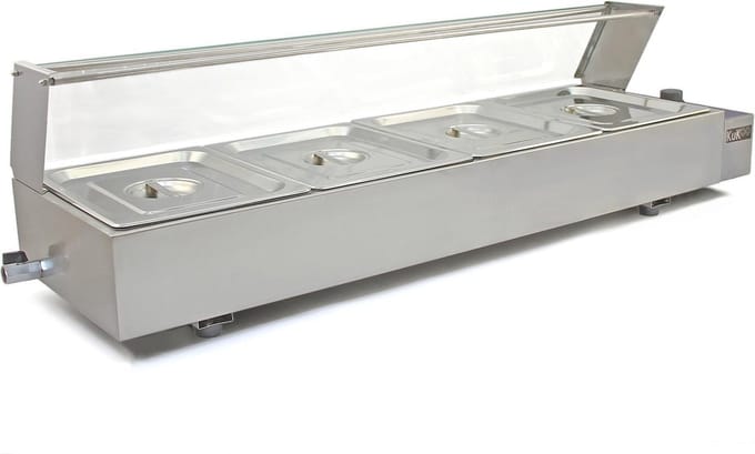 4 bain marie - rvs - 120x35x35,7 cm - 4x gn1/2 5,5l