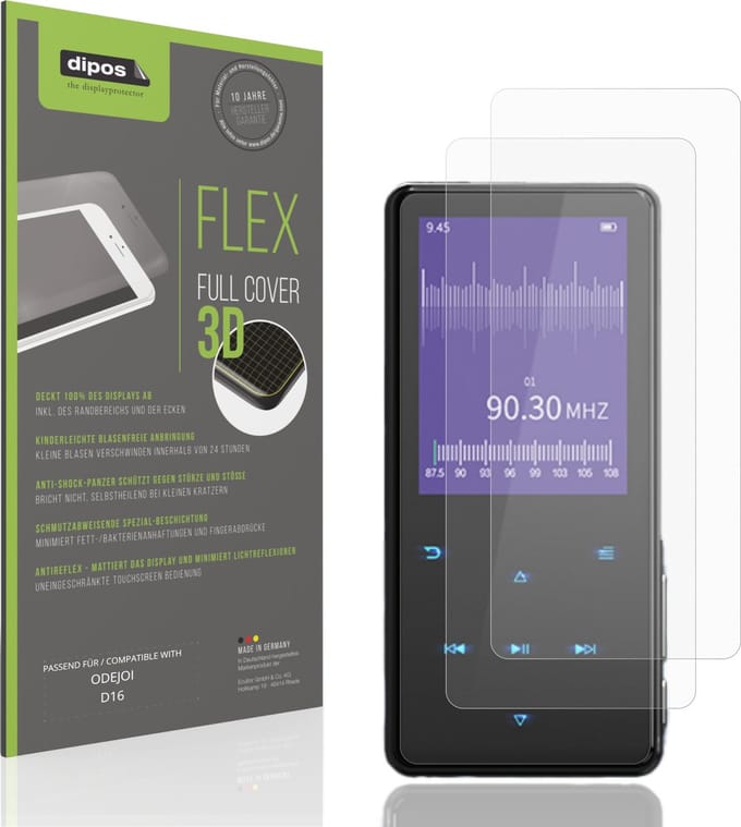 dipos FLEX – 2x Matte Screenprotector geschikt voor ODEJOI D16 | Volledige Schermbescherming | Case-Friendly