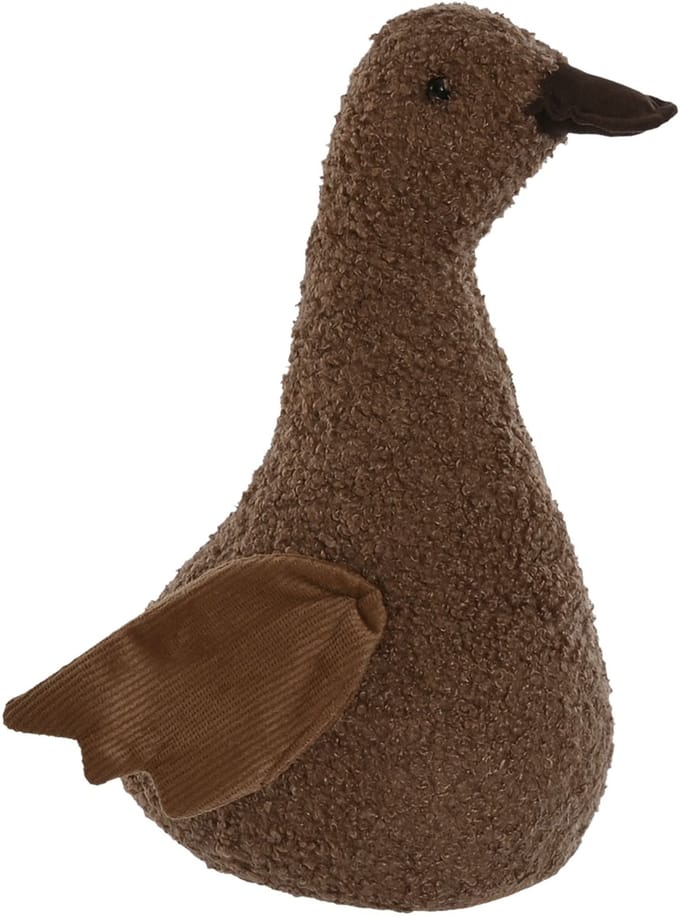 ITEM Deurstopper eend - bruin - polyester - 21 x 12 x 29 cm - tegen klapperende deuren - kinderkamer