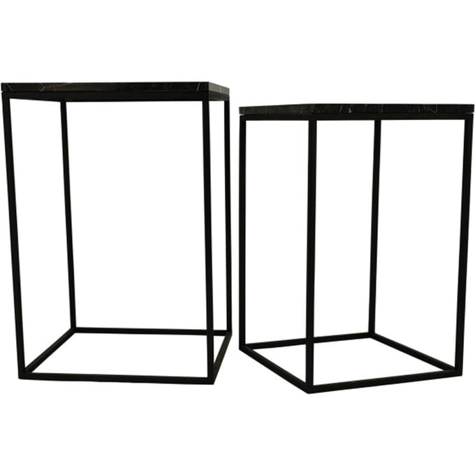 PTMD - Bijzettafel Volos - Bruin - 41x41x61cm - Set van 2