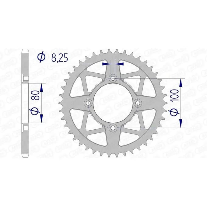 Couronne moto alu Afam 520 43T