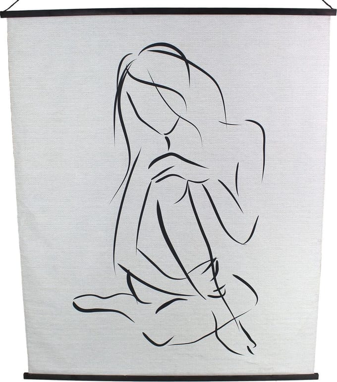 HD Collection Wanddoek Zwart 140x2x170cm
