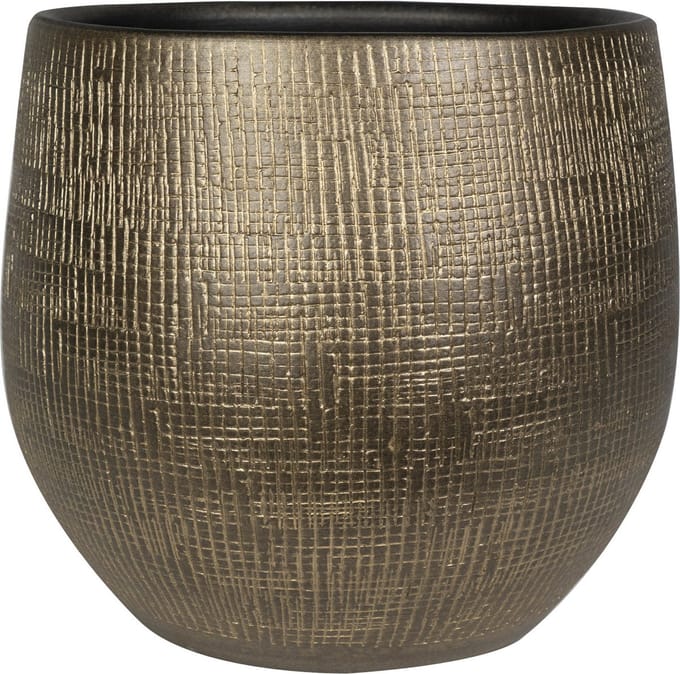 Steege Plantenpot - modern design - goudkleurig - 32 x 32 cm - bloempot