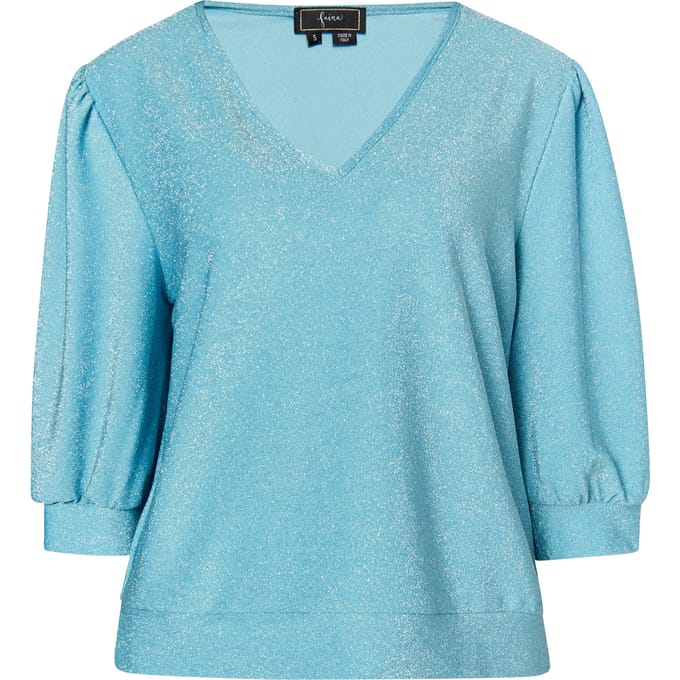 Faina Glitter Shirt Dames aqua