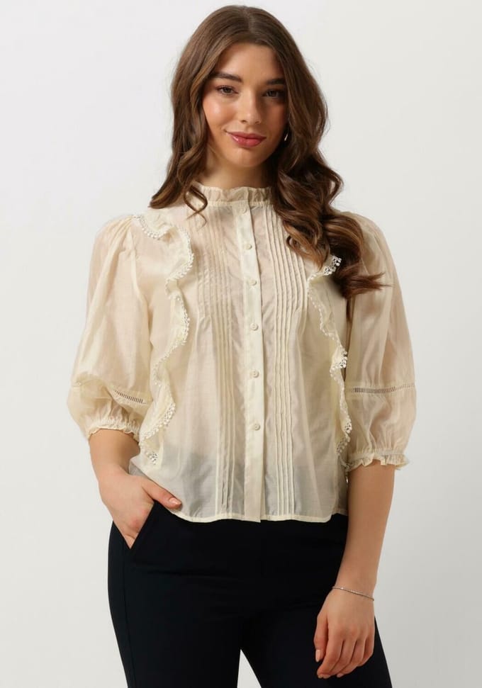 Lollys Laundry Vidall Shirt 3/4 Dames - Jurken - Ecru - Maat L