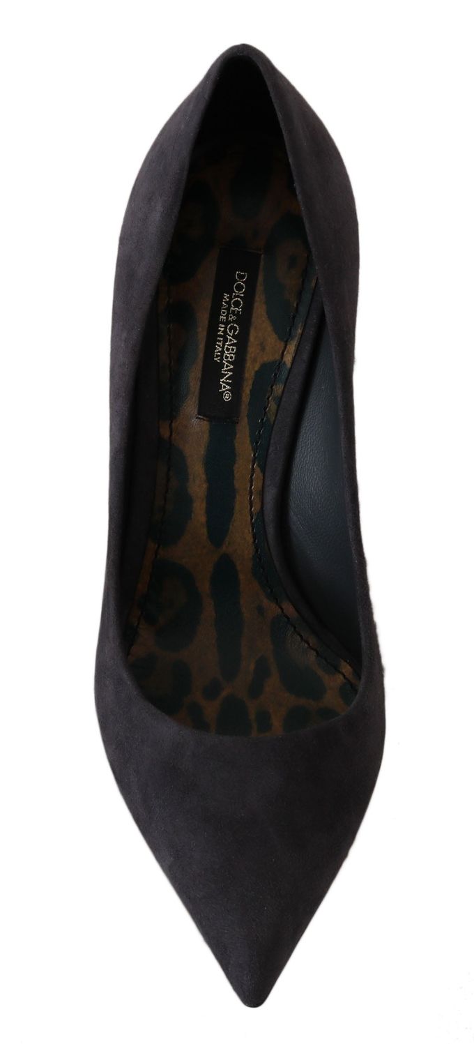 Dolce & Gabbana Grijze Suède Leren Stiletto Hakken