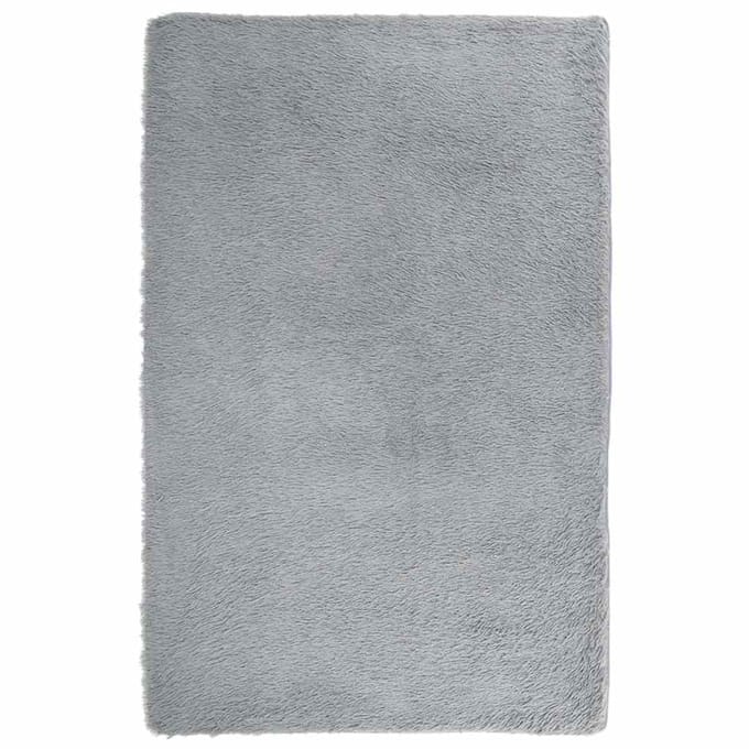 vidaXL - Hoogpolig - vloerkleed - NAVARRA - 130x200 - cm - polyester - lichtgrijs