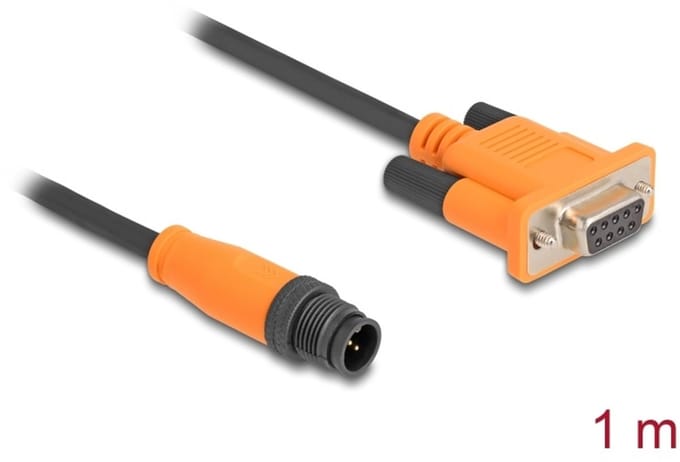 Delock M12 CAN Bus Cable A-coded 5 pin male to D-Sub 9 female 1 m