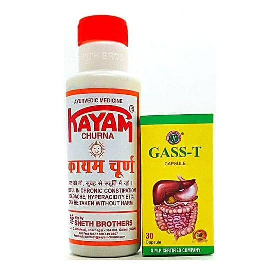 Koop online kayam churna en Gass-T Capsule combipakket voor Hyperaciditeit.