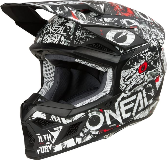 O'NEAL 3SRS Attack Zwart Witte Crosshelm - Helm