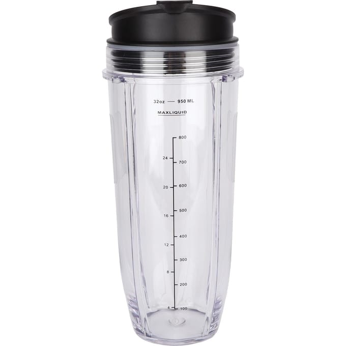 32oz Vervangbeker met Deksel Compatibel voor Nutri Ninja Blender Juicer Accessoires white