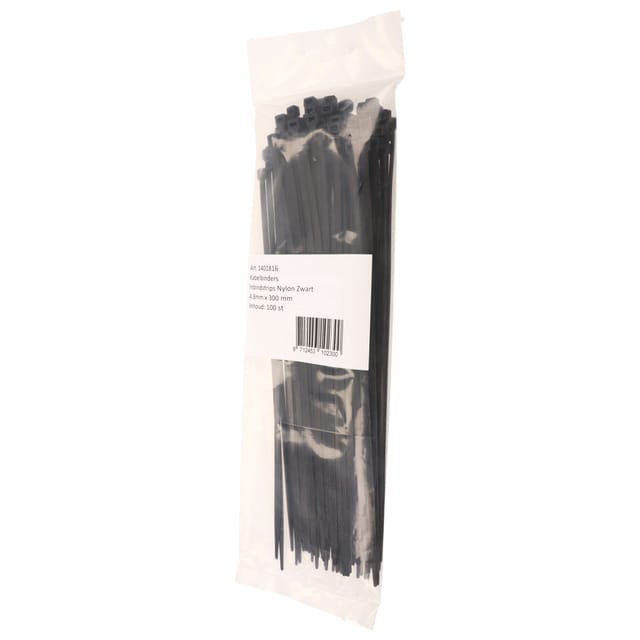 Kabelbinders IEZZY nylon 4.8x300mm D 81mm zwart 100 stuks