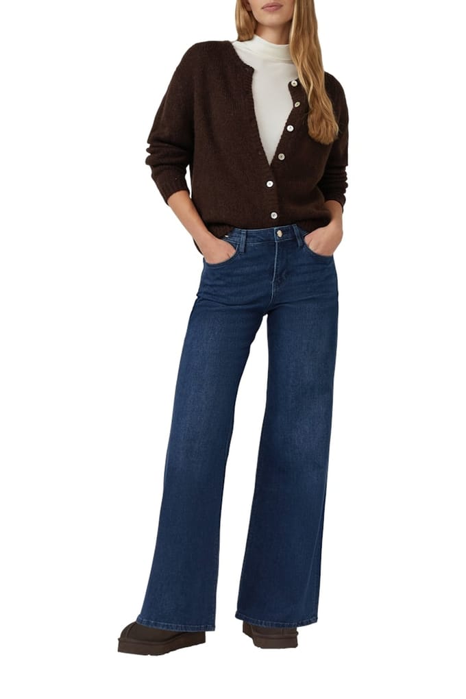 s.Oliver - female - Suri jeans / normale pasvorm / halfhoog / wijde pijpen / juwelendetail