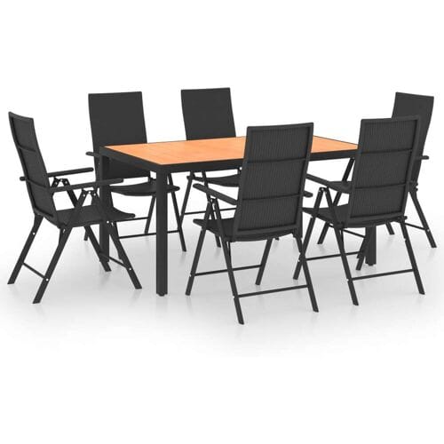 vidaXL - 7-delige - Tuinset - zwart - en - bruin