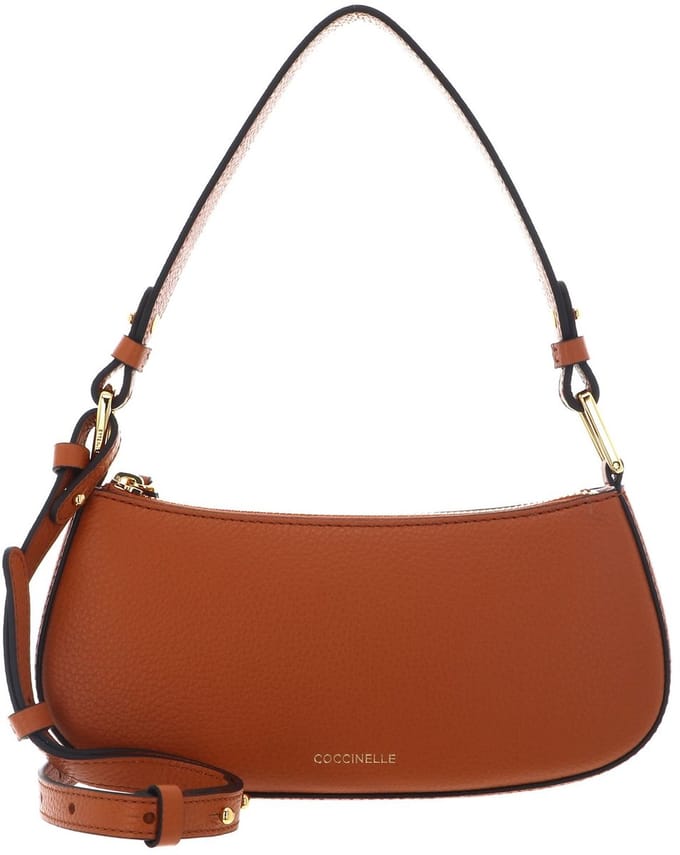 COCCINELLE Leren schoudertas avondtas Merveille Mini Bag Crab Lichtbruin