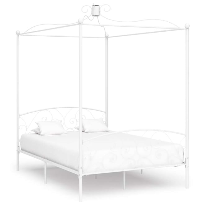 vidaXL - Hemelbedframe - metaal - wit - 140x200 - cm