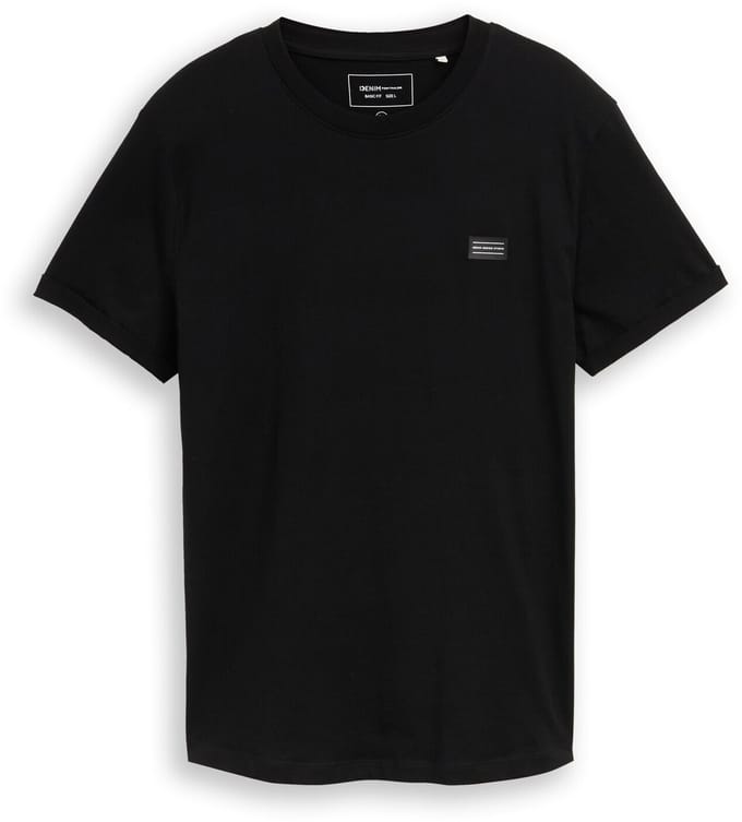 T-shirt met omgeslagen mouwen ronde zoom Tom Tailor Denim