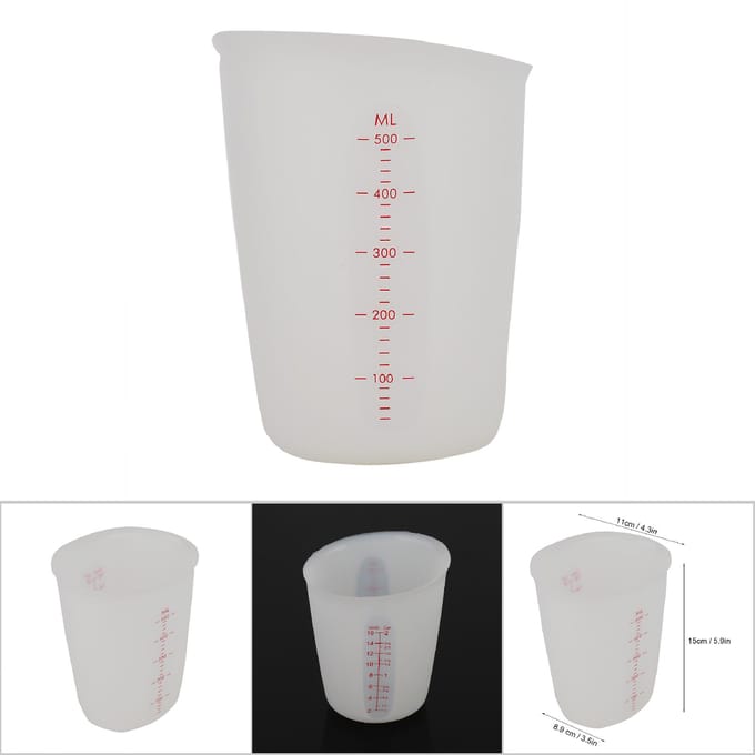 Transparante zachte siliconen maatbeker Visueel semi-permeabele melkbeker (500 ml) white