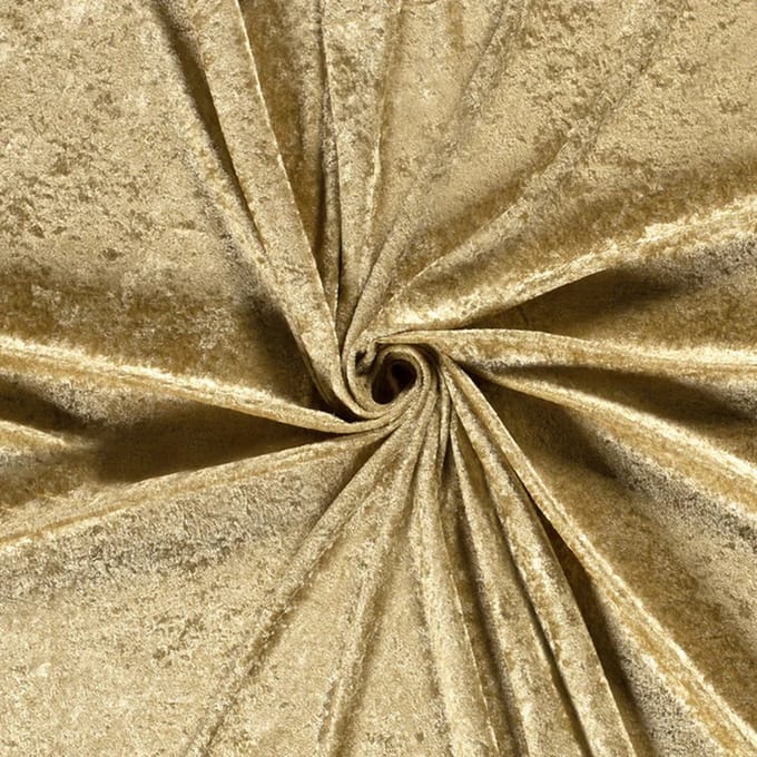 Velour de Panne Uni – Goud – Glimmend & Zacht – 165 g/m² – 147 cm Breed – Per Meter