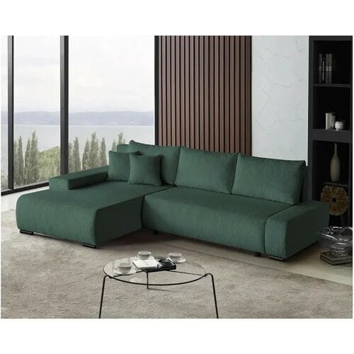 BeautySofa24 HOEKBANK Draco L Groen