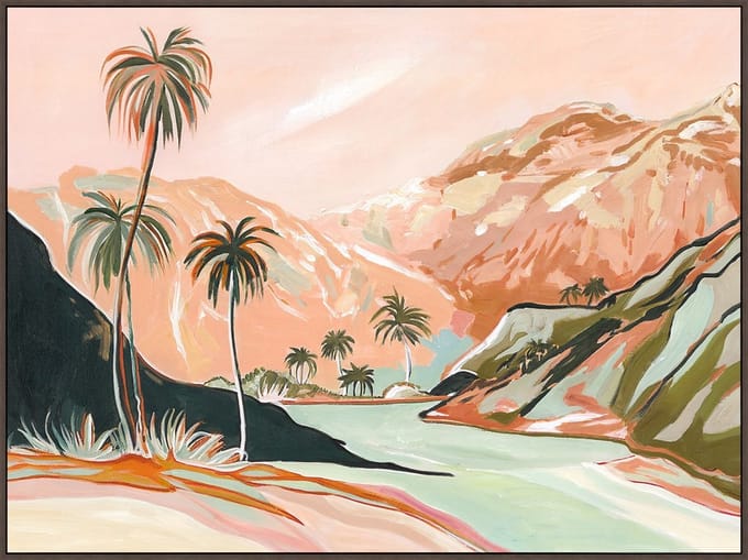 Schilderij met frame 80x60cm tropical