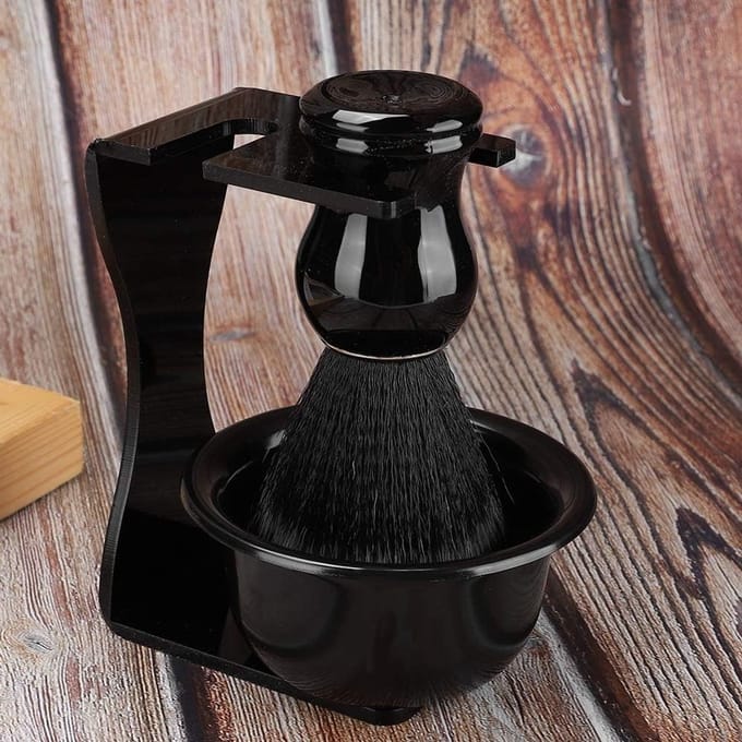 Complete Scheerset voor Baardverzorging met Scheerkwast, Scheermes en Stand voor Mannen
