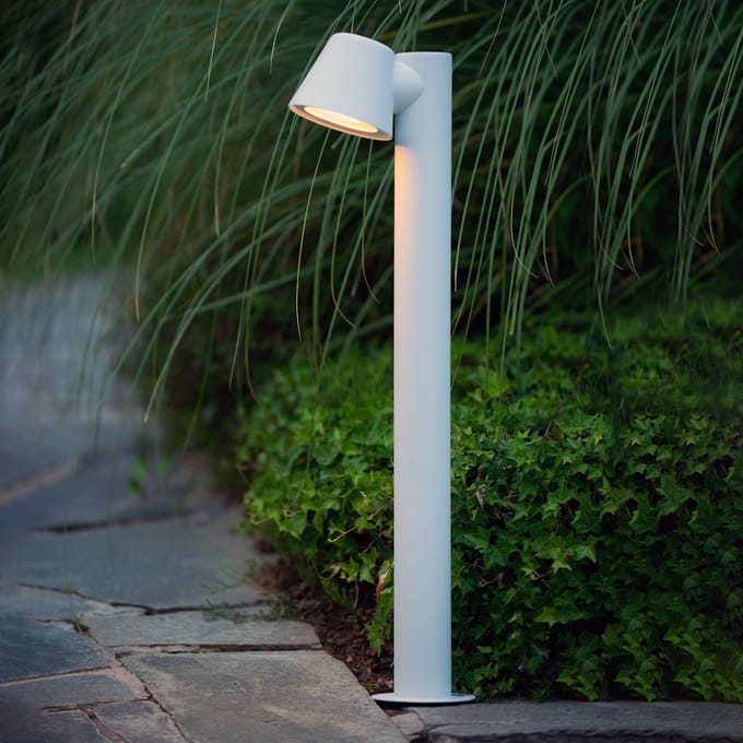 Lucide DINGO-LED - Sokkellamp - LED Dimbaar - GU10 - 1x5W 3000K - IP44 - Wit