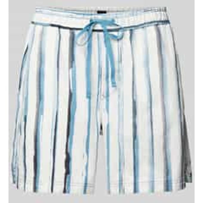 Korte regular fit broek met streepmotief, model 'Sandrew'