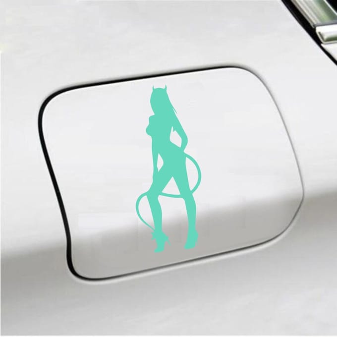 Bumpersticker - Vrouw Duivel - 7 X 16,5 - Mint