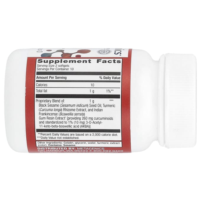 Metagenics, snelle verlichting, lichaamspijn, 20 zachte capsules