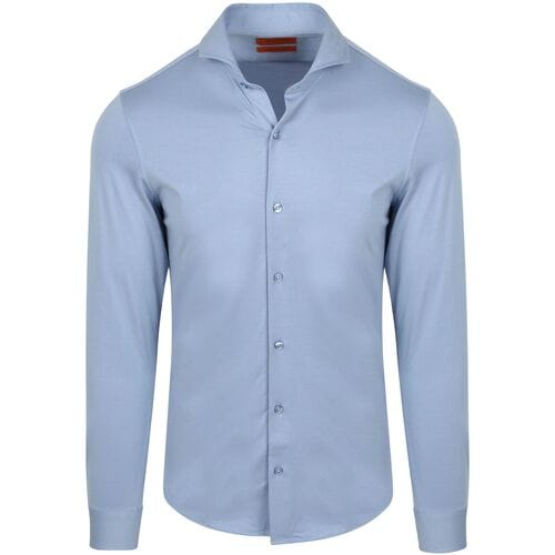 Suitable Sorona Overhemd Mid Blauw - Maat 38 - Heren - Overhemden Formeel