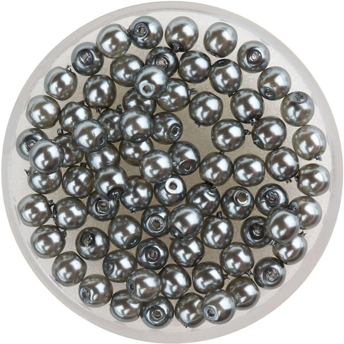Crystal Renaissance glasparel, 4mm, 75 stuks - Zilvergrijs