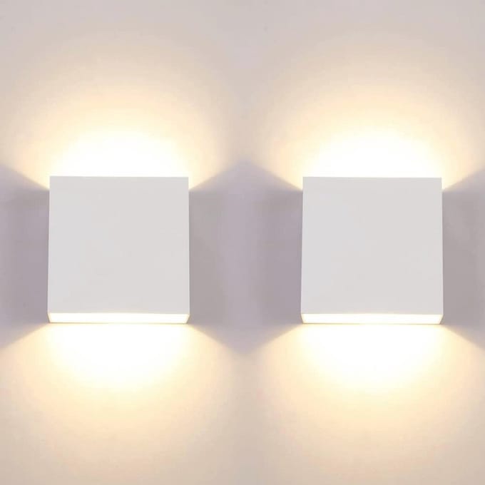 Moderne LED wandlamp voor binnen, 2 stuks, waterdicht, 7W, warm licht, vierkant ontwerp
