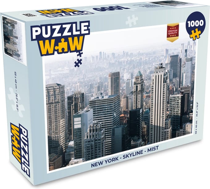 Puzzel New York - Skyline - Mist - Legpuzzel - Puzzel 1000 stukjes volwassenen
