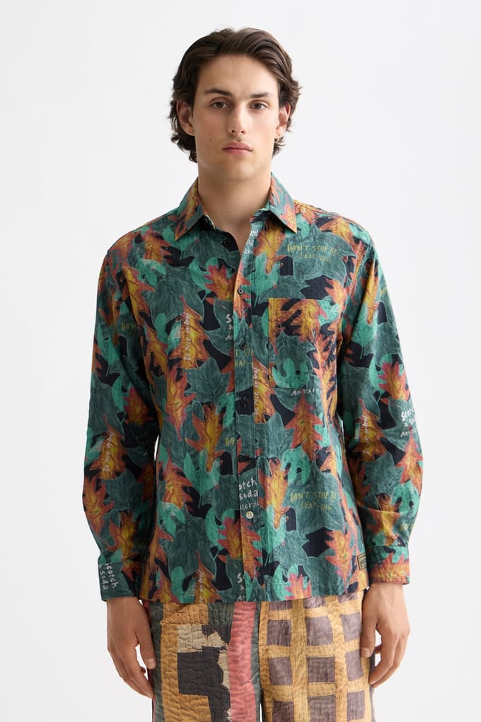 Scotch & Soda Structured Printed Shirt Camo Leaf Aop Taglia: M | Camicie Casual Outlet | Uomo