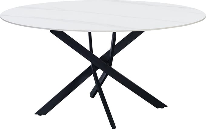 Dimehouse Eettafel Vivian marmerlook wit 150 x 150 x 76 cm - Marmer - Modern - Rond