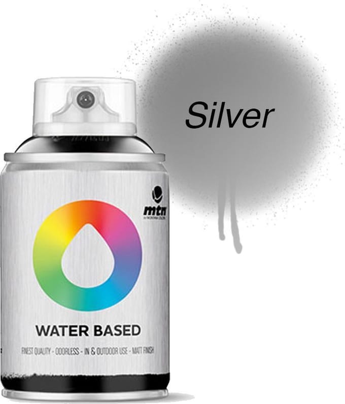 MTN Zilveren Waterbasis Spuitverf - 100ml graffiti spray-paint geschikt voor kinderen